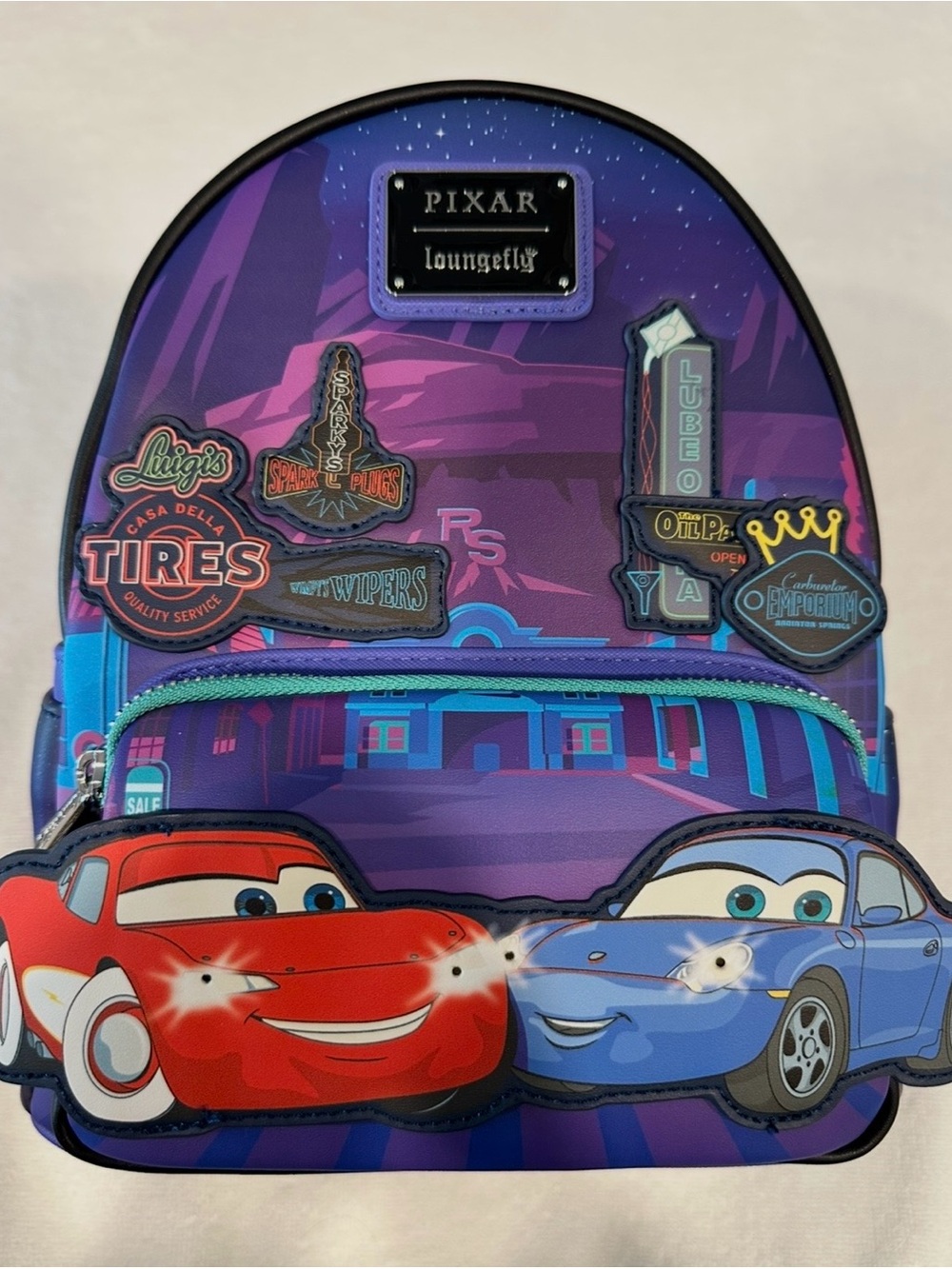Loungefly Disney Pixar Cars Light-Up Mini Backpack NWT